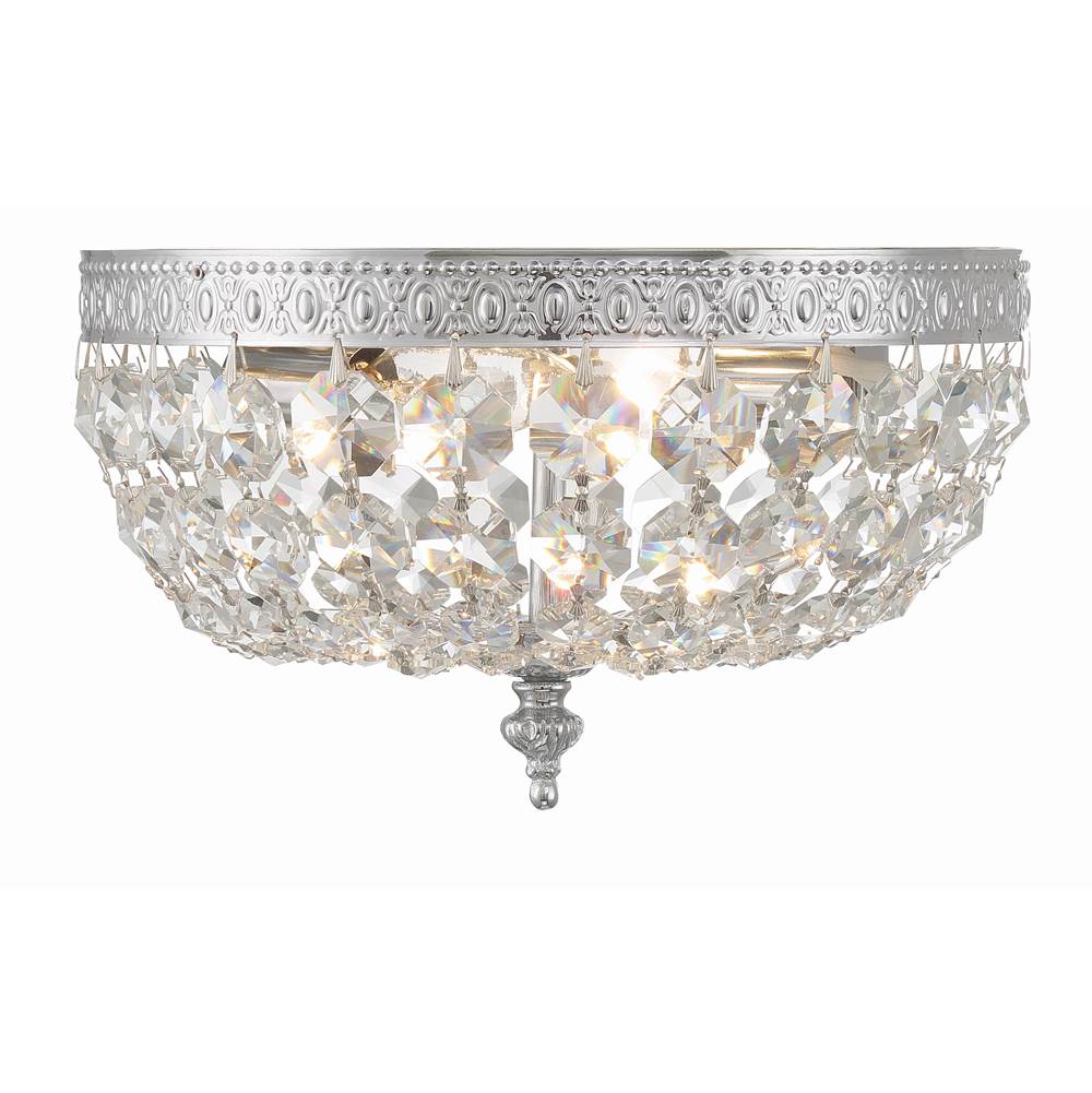 Crystorama 710-CH-CL-MWP Polished Chrome Crystorama 2 Light Hand Cut Crystal Polished Chrome Ceiling Mount Image 4