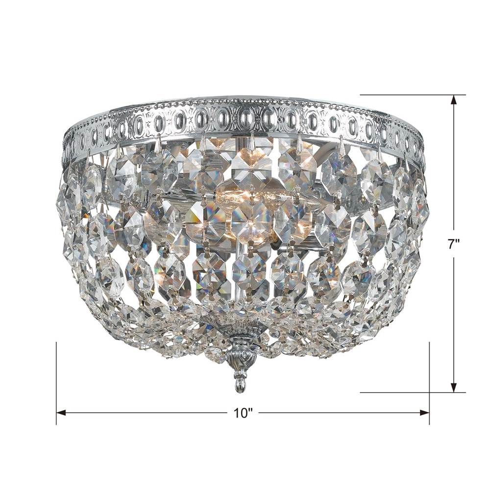 Crystorama 710-CH-CL-MWP Polished Chrome Crystorama 2 Light Hand Cut Crystal Polished Chrome Ceiling Mount Image 2