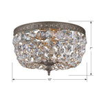 Crystorama Ceiling Mount Crystorama 2 Light Clear Italian Crystal Polished Chrome Ceiling Mount