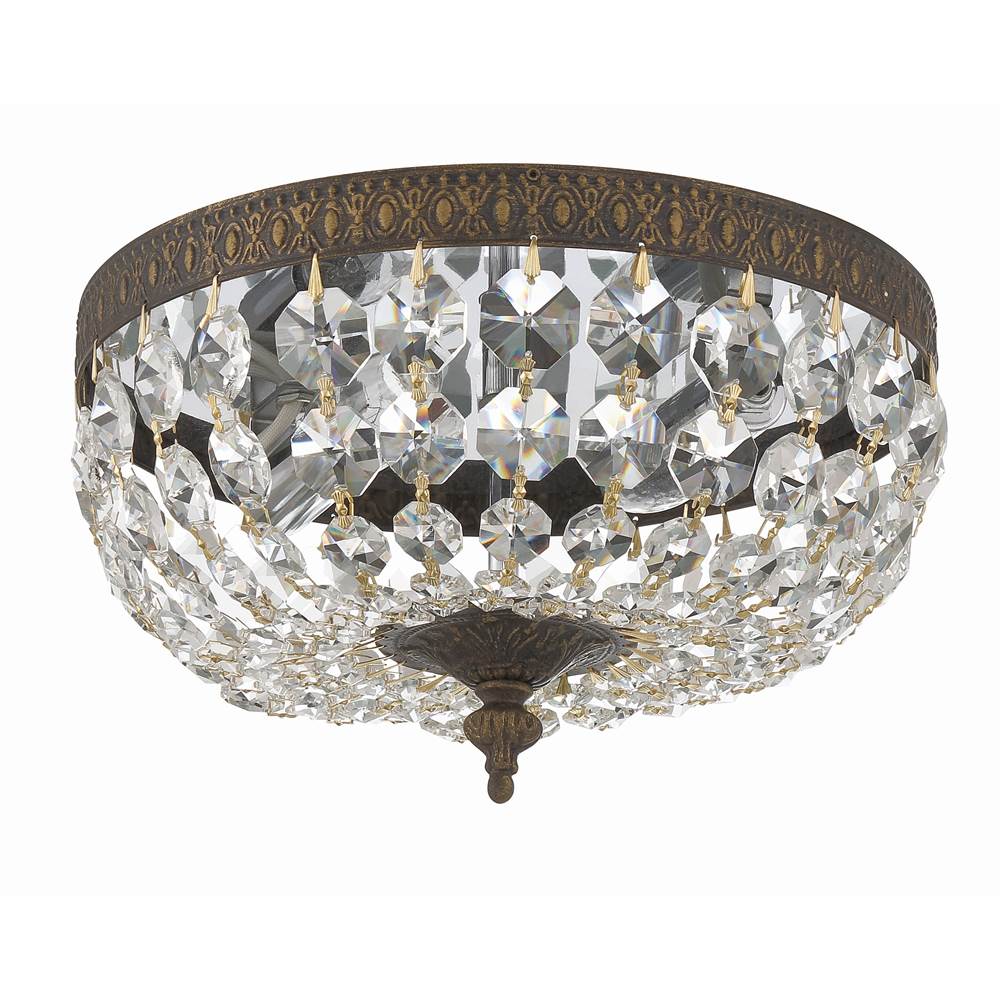 Crystorama Ceiling Mount Crystorama 2 Light Hand Cut Crystal Polished Chrome Ceiling Mount