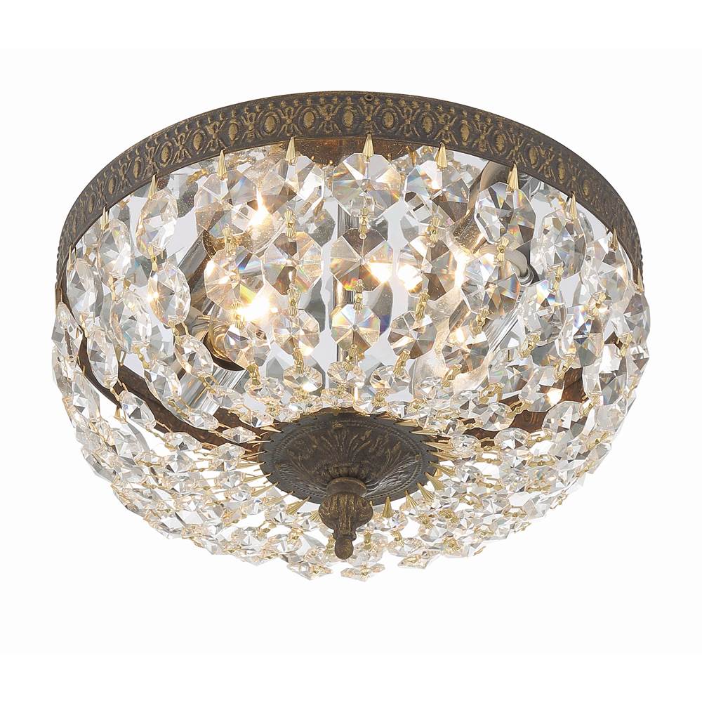 Crystorama 710-EB-CL-MWP English Bronze Crystorama 2 Light Hand Cut Crystal English Bronze Ceiling Mount Image 5