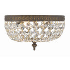 Crystorama 710-EB-CL-MWP English Bronze Crystorama 2 Light Hand Cut Crystal English Bronze Ceiling Mount Image 4