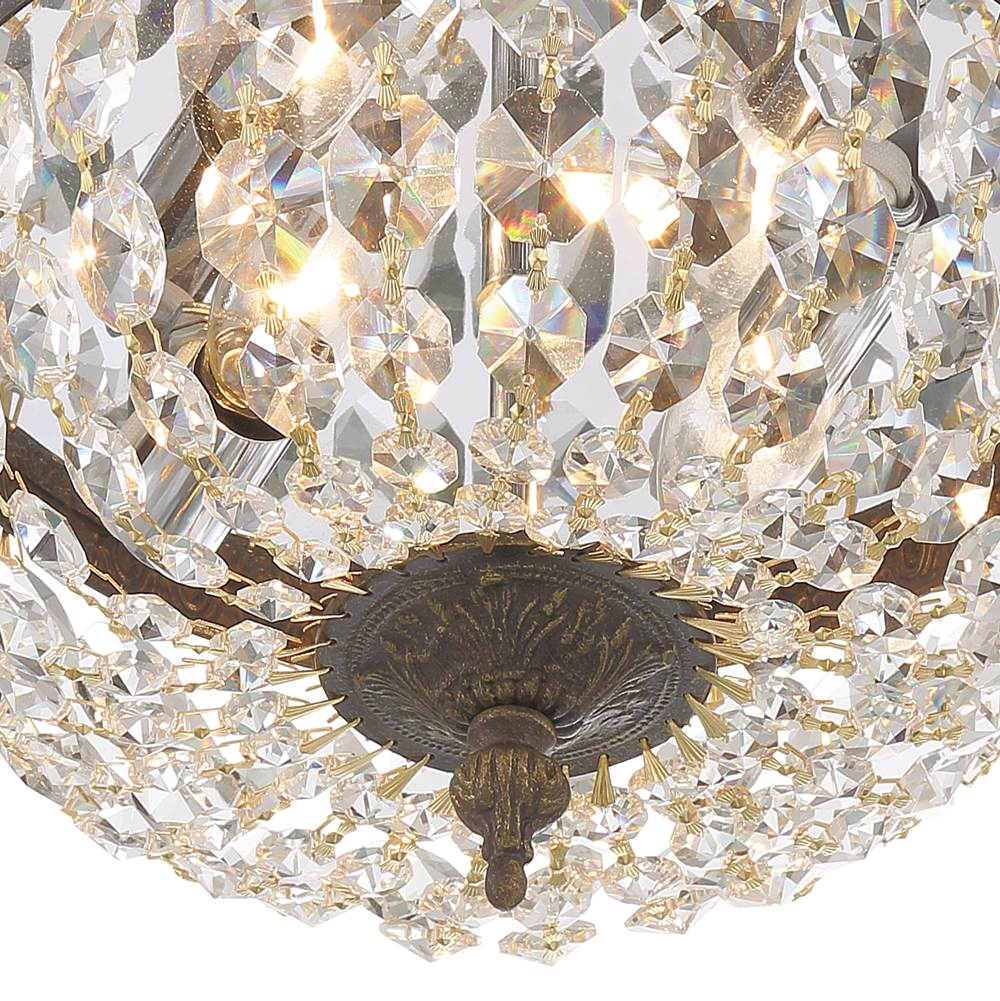 Crystorama 710-EB-CL-MWP English Bronze Crystorama 2 Light Hand Cut Crystal English Bronze Ceiling Mount Image 3