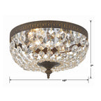 Crystorama 710-EB-CL-MWP English Bronze Crystorama 2 Light Hand Cut Crystal English Bronze Ceiling Mount Image 2