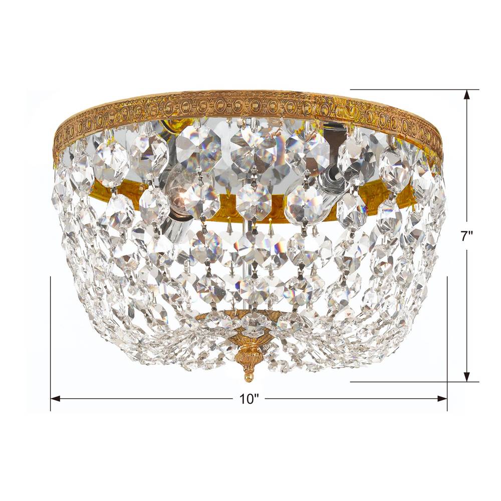 Crystorama Ceiling Mount Crystorama 2 Light Clear Italian Crystal Polished Chrome Ceiling Mount