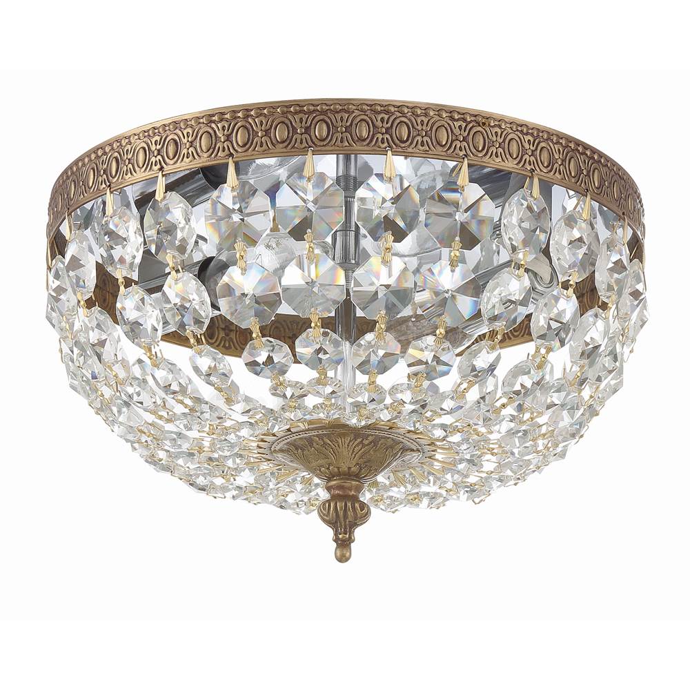 Crystorama Ceiling Mount Crystorama 2 Light Hand Cut Crystal Polished Chrome Ceiling Mount