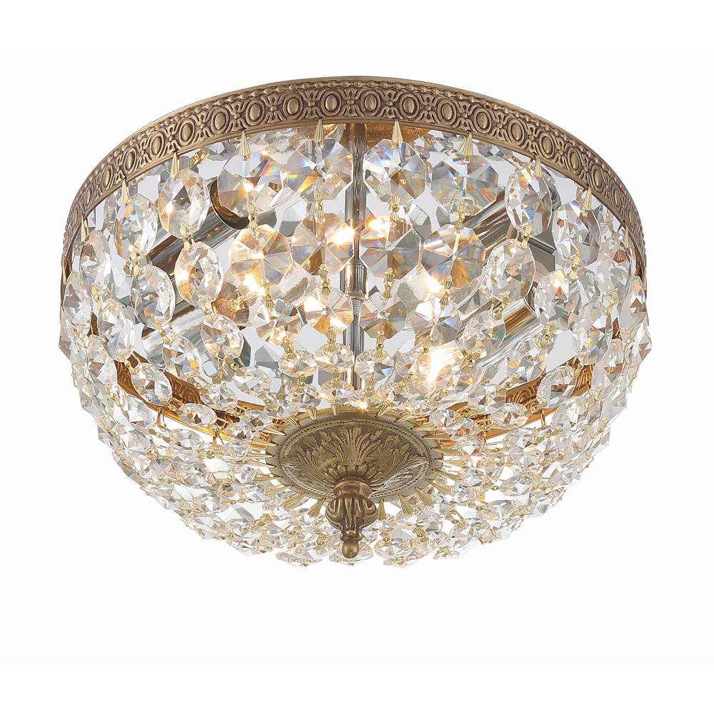 Crystorama 710-OB-CL-MWP Olde Brass Crystorama 2 Light Hand Cut Crystal Olde Brass Ceiling Mount Image 5