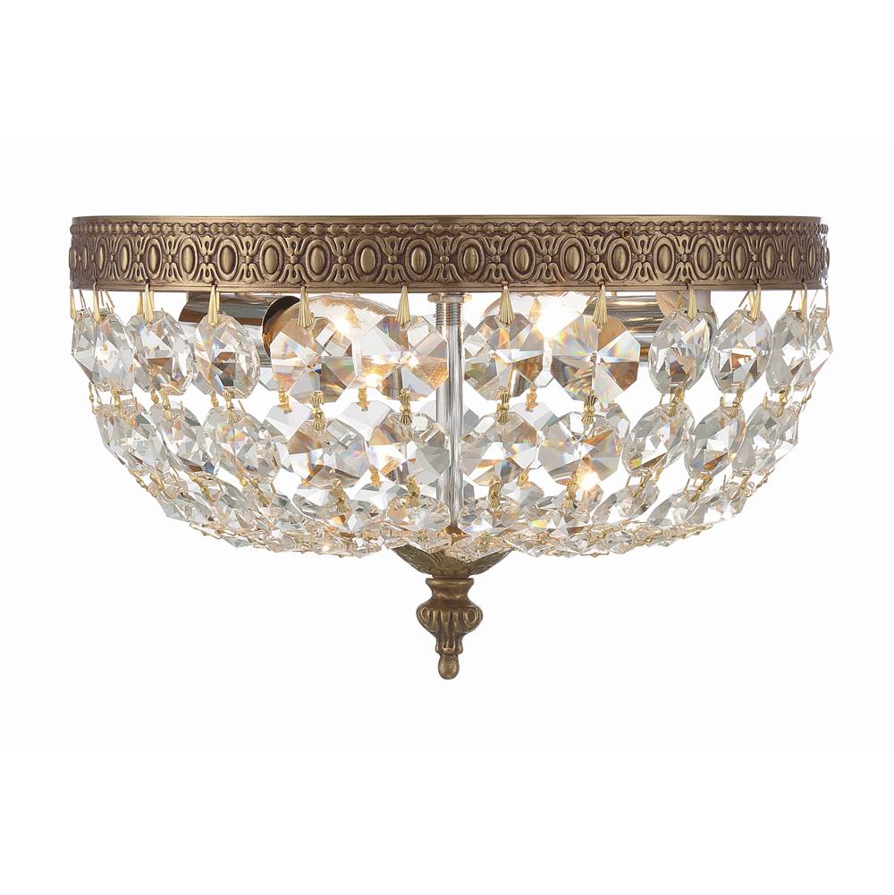 Crystorama 710-OB-CL-MWP Olde Brass Crystorama 2 Light Hand Cut Crystal Olde Brass Ceiling Mount Image 4