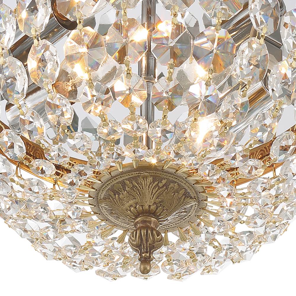 Crystorama 710-OB-CL-MWP Olde Brass Crystorama 2 Light Hand Cut Crystal Olde Brass Ceiling Mount Image 3