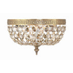 Crystorama 710-OB-GT-MWP Olde Brass Crystorama 2 Light Golden Teak Crystal Olde Brass Flush Mount Image 5
