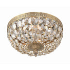 Crystorama 710-OB-GT-MWP Olde Brass Crystorama 2 Light Golden Teak Crystal Olde Brass Flush Mount Image 4