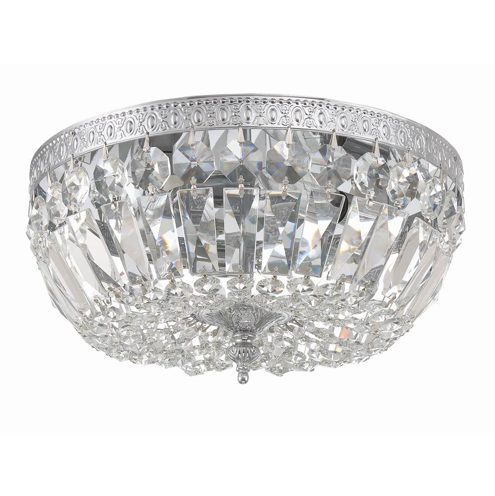 Crystorama Ceiling Mount Crystorama 3 Light Hand Cut Crystal Polished Chrome Ceiling Mount