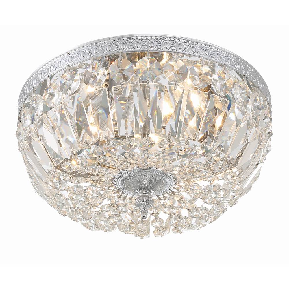 Crystorama 712-CH-CL-MWP Polished Chrome Crystorama 3 Light Hand Cut Crystal Polished Chrome Ceiling Mount Image 5
