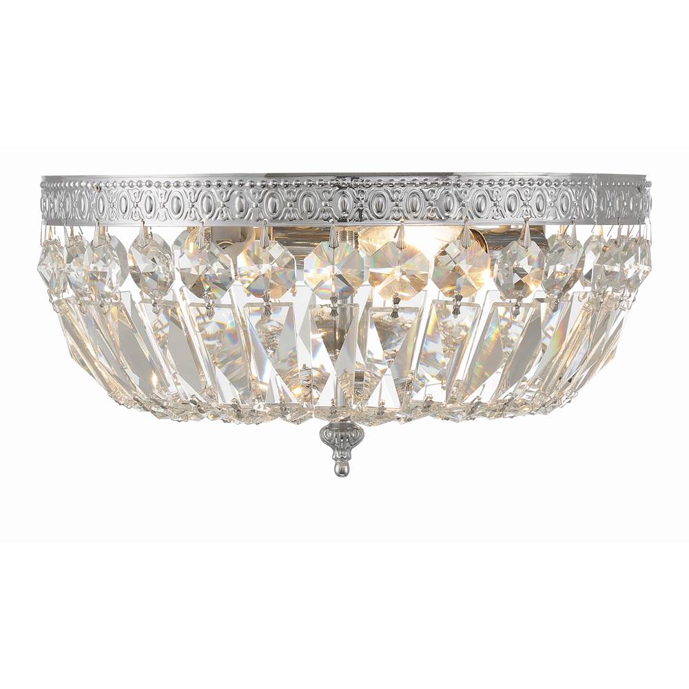 Crystorama 712-CH-CL-MWP Polished Chrome Crystorama 3 Light Hand Cut Crystal Polished Chrome Ceiling Mount Image 4