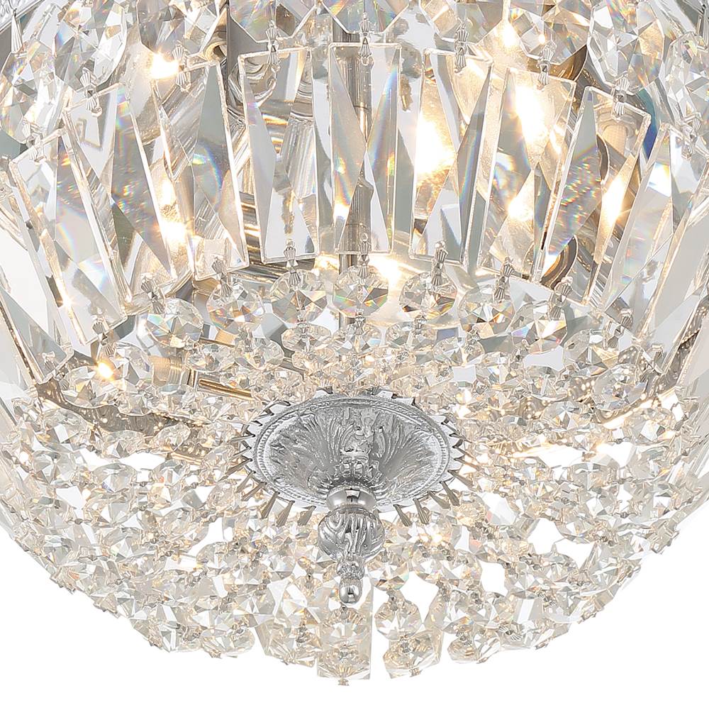 Crystorama 712-CH-CL-MWP Polished Chrome Crystorama 3 Light Hand Cut Crystal Polished Chrome Ceiling Mount Image 3