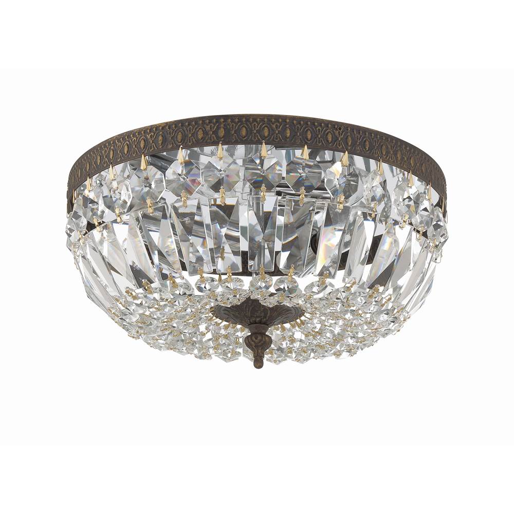 Crystorama Ceiling Mount Crystorama 3 Light Hand Cut Crystal Polished Chrome Ceiling Mount