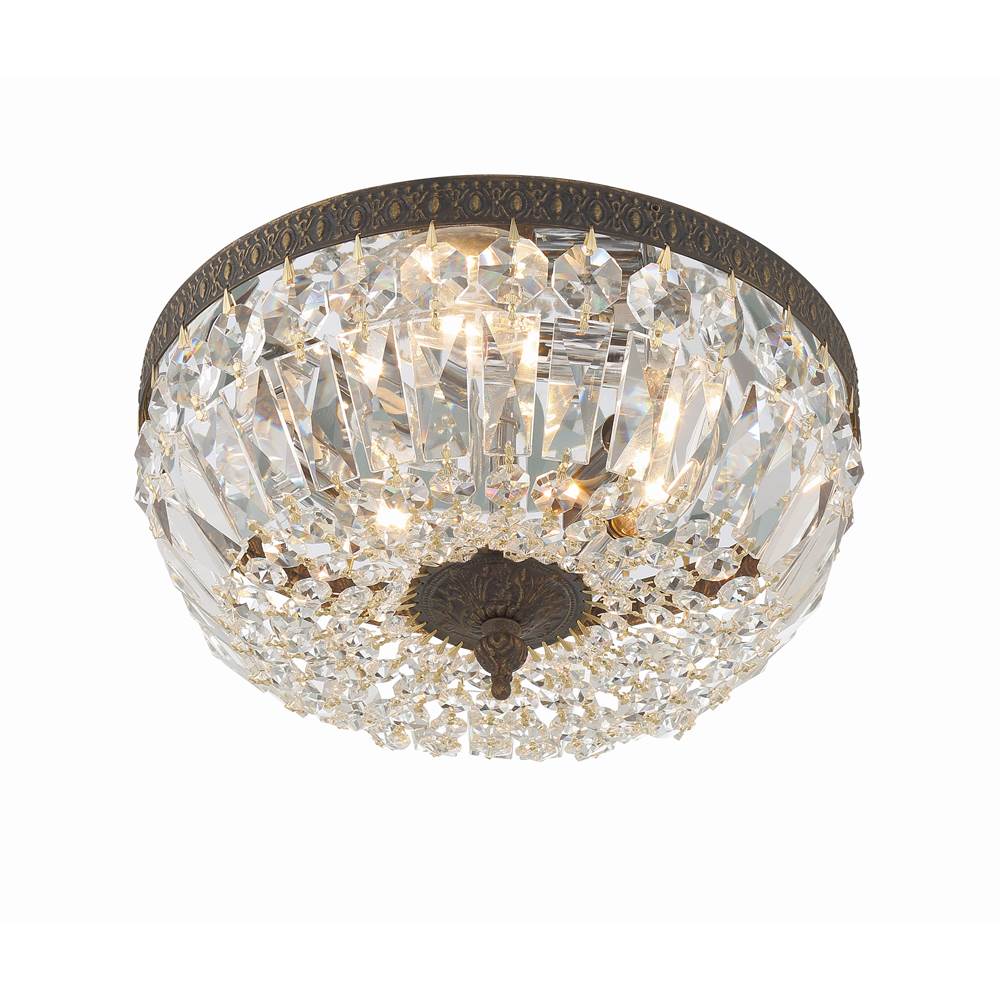Crystorama 712-EB-CL-MWP English Bronze Crystorama 3 Light Hand Cut Crystal English Bronze Ceiling Mount Image 5