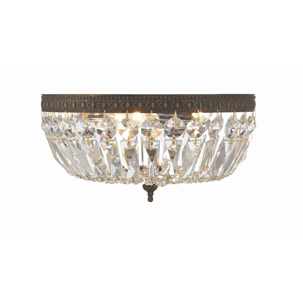 Crystorama 712-EB-CL-MWP English Bronze Crystorama 3 Light Hand Cut Crystal English Bronze Ceiling Mount Image 4
