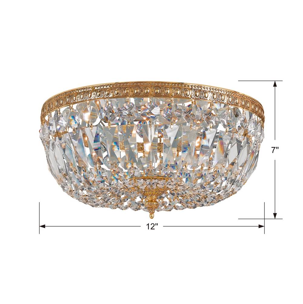 Crystorama Ceiling Mount Crystorama 3 Light Clear Italian Crystal Polished Chrome Ceiling Mount