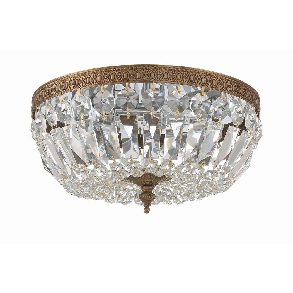 Crystorama Ceiling Mount Crystorama 3 Light Hand Cut Crystal Polished Chrome Ceiling Mount
