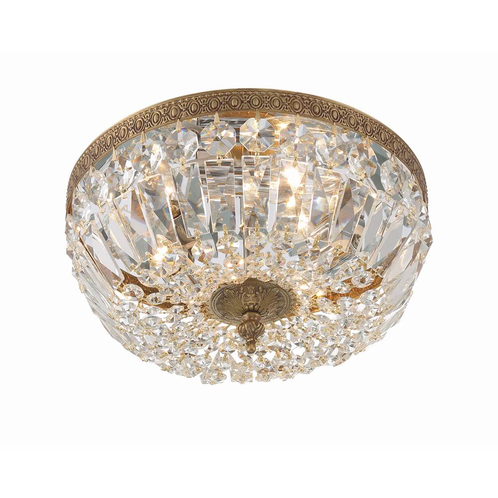 Crystorama 712-OB-CL-MWP Olde Brass Crystorama 3 Light Hand Cut Crystal Olde Brass Ceiling Mount Image 5