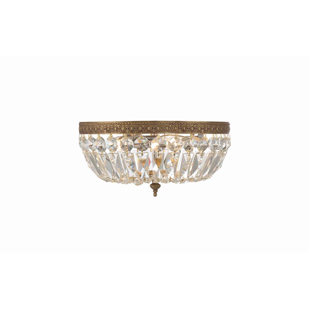 Crystorama 712-OB-CL-MWP Olde Brass Crystorama 3 Light Hand Cut Crystal Olde Brass Ceiling Mount Image 4