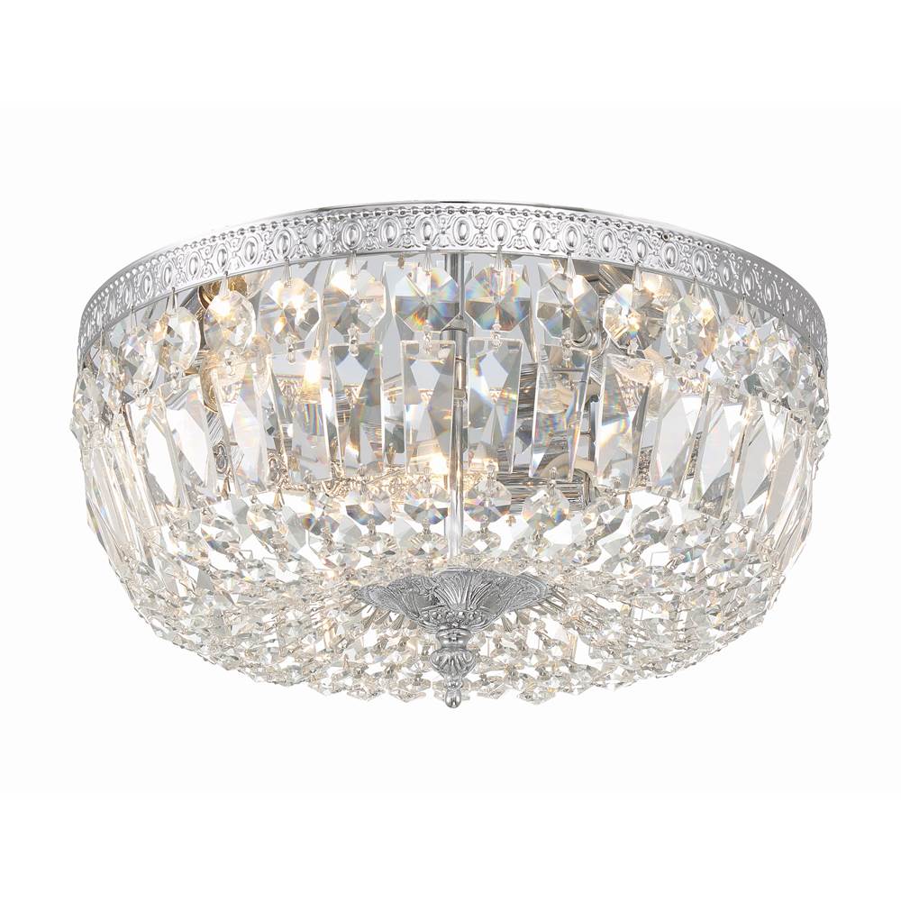 Crystorama 714-CH-CL-MWP Polished Chrome Crystorama 3 Light Clear Hand Cut Polished Chrome Ceiling Mount Image 1