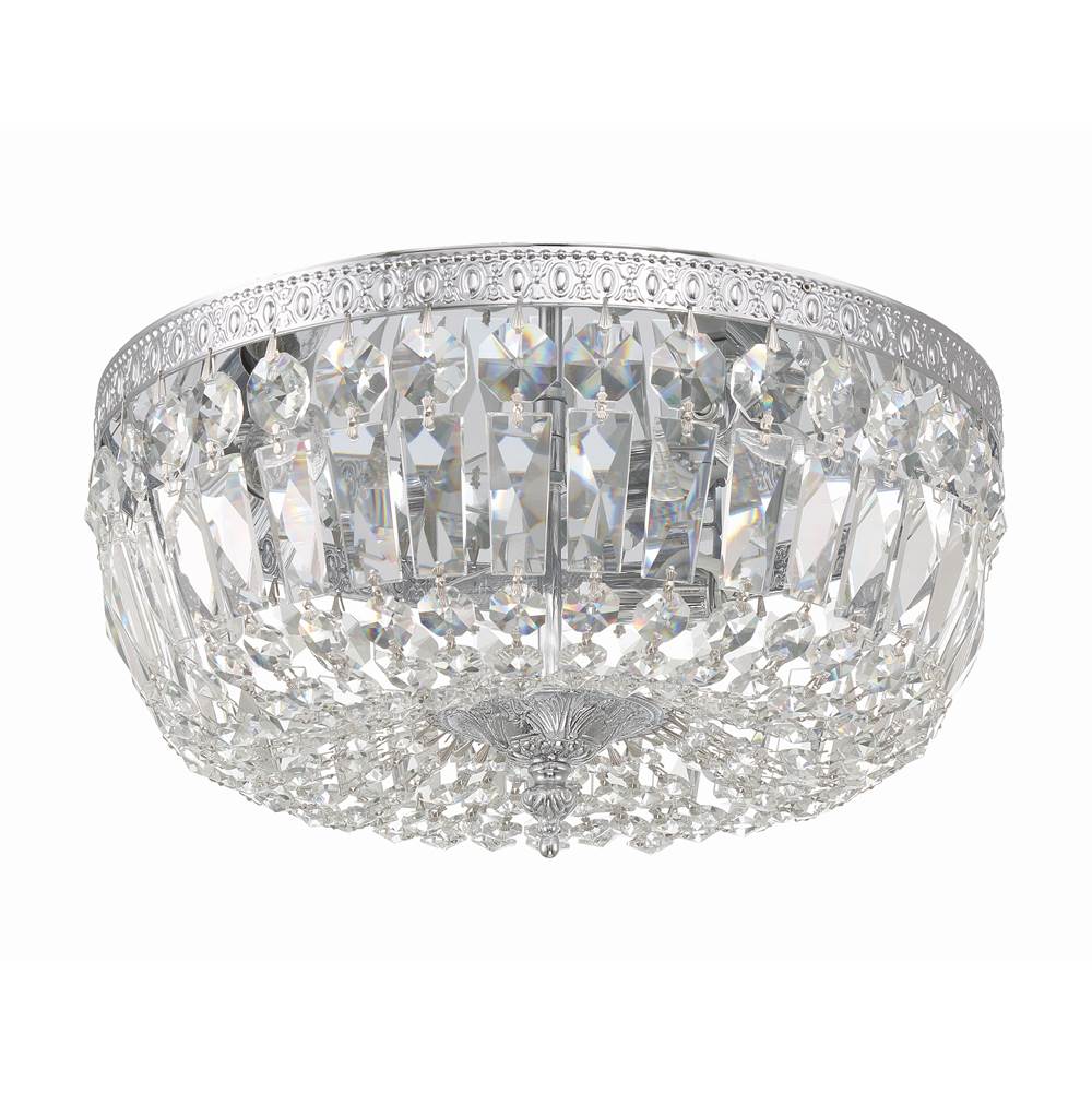 Crystorama Ceiling Mount Crystorama 3 Light Clear Hand Cut Polished Chrome Ceiling Mount