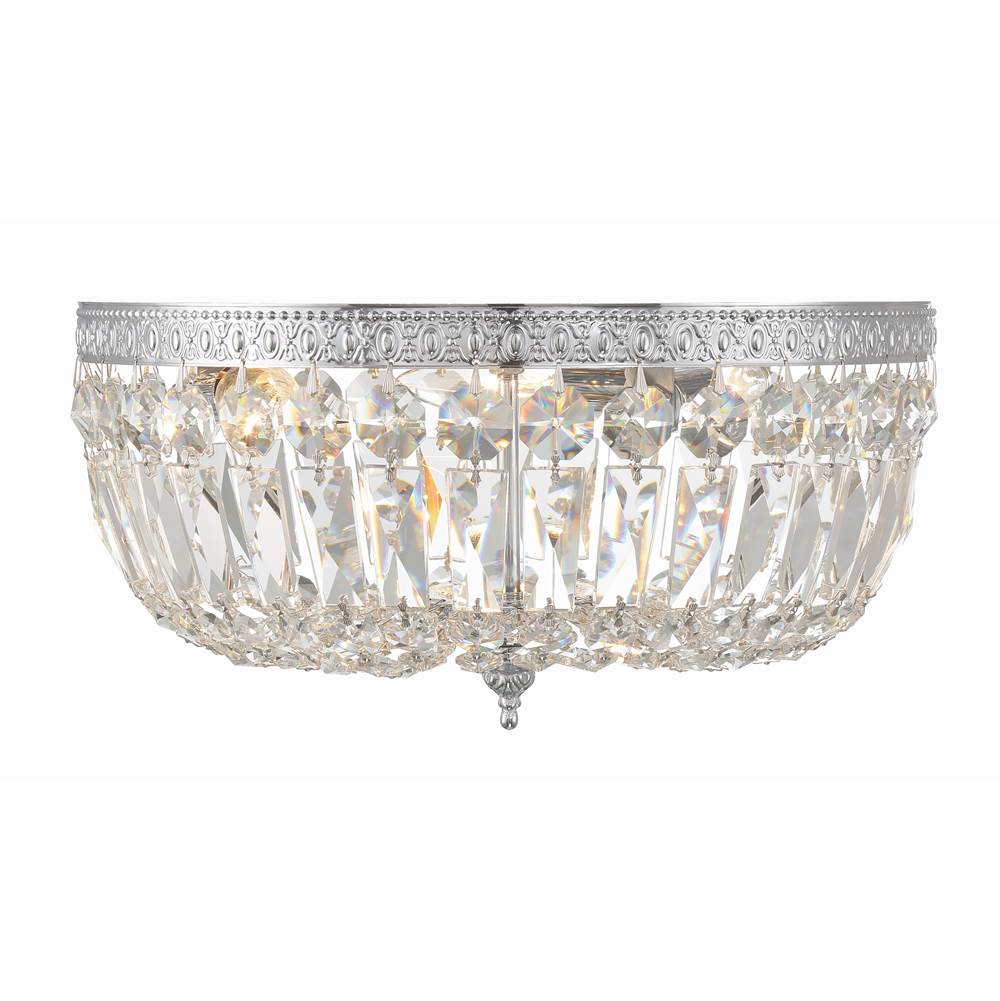 Crystorama 714-CH-CL-MWP Polished Chrome Crystorama 3 Light Clear Hand Cut Polished Chrome Ceiling Mount Image 4