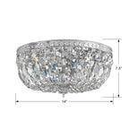 Crystorama 714-CH-CL-MWP Polished Chrome Crystorama 3 Light Clear Hand Cut Polished Chrome Ceiling Mount Image 2