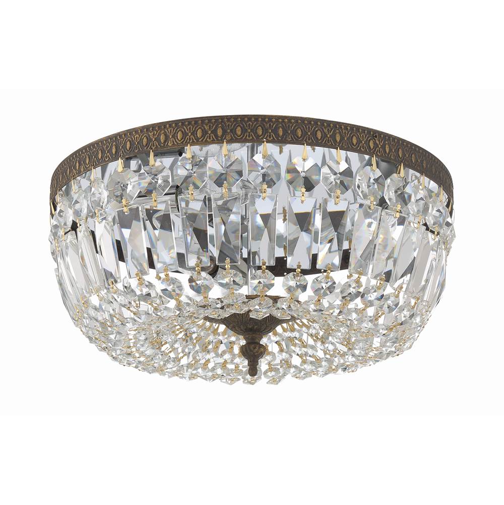 Crystorama Ceiling Mount Crystorama 3 Light Clear Hand Cut Polished Chrome Ceiling Mount