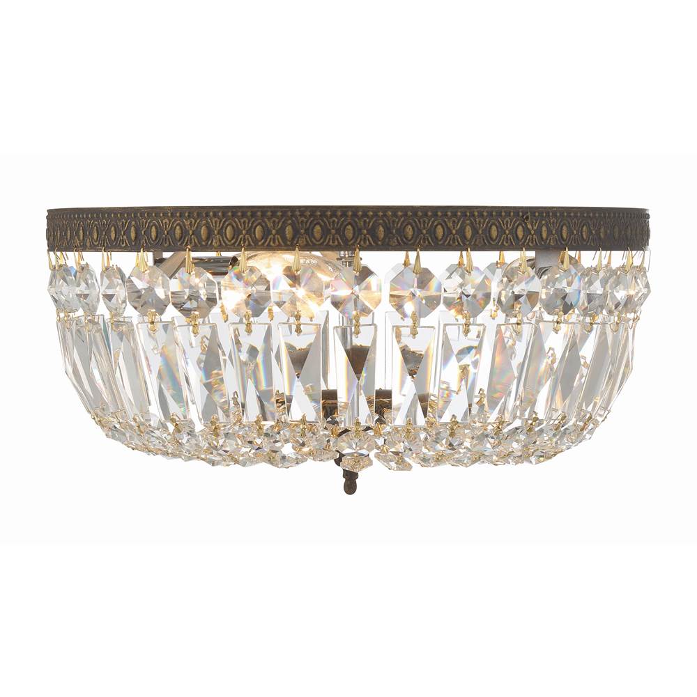 Crystorama 714-EB-CL-MWP English Bronze Crystorama 3 Light English Bronze Clear Hand Cut Ceiling Mount Image 4