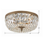 Crystorama 714-OB-CL-MWP Olde Brass Crystorama 3 Light Clear Hand Cut Olde Brass Ceiling Mount Image 2