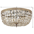 Crystorama 714-OB-GT-MWP Olde Brass Crystorama 3 Light Golden Teak Hand Cut Crystal Olde Brass Flush Mount Image 2