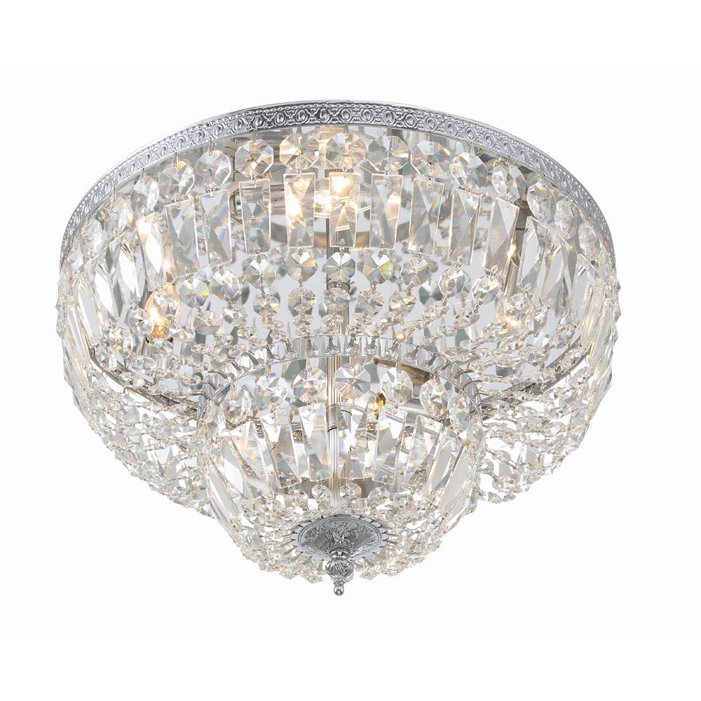 Crystorama 718-CH-CL-MWP Polished Chrome Crystorama 4 Light Clear Hand Cut Polished Chrome Ceiling Mount Image 5
