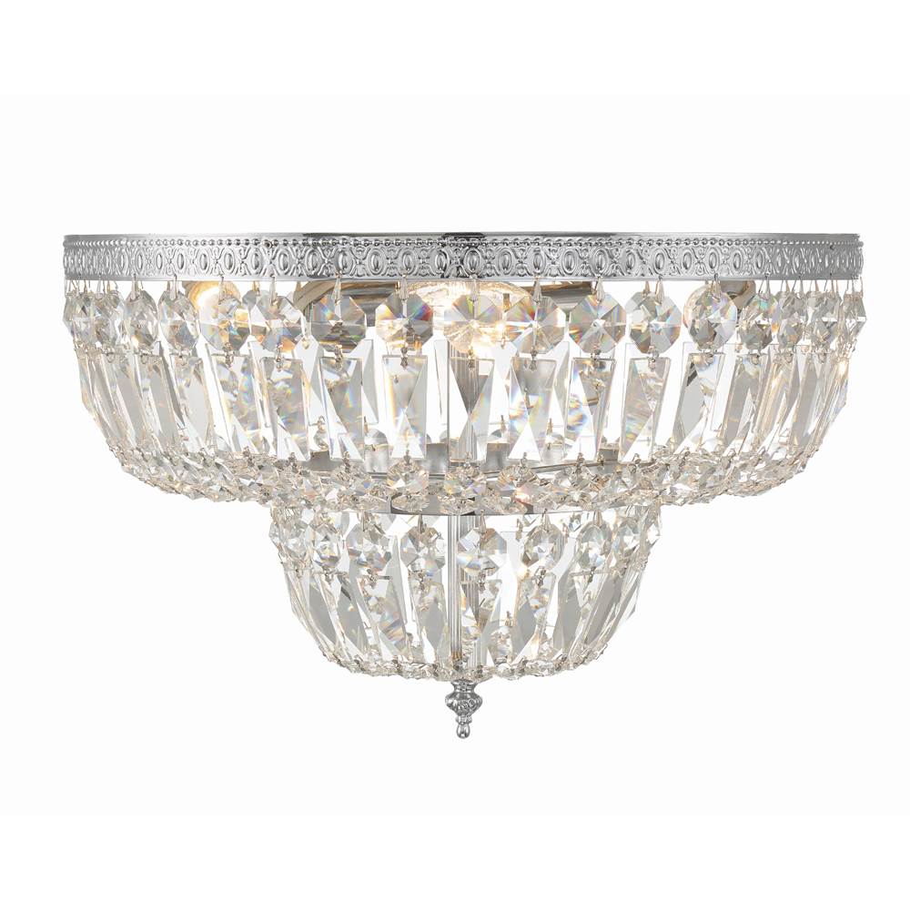 Crystorama 718-CH-CL-MWP Polished Chrome Crystorama 4 Light Clear Hand Cut Polished Chrome Ceiling Mount Image 4