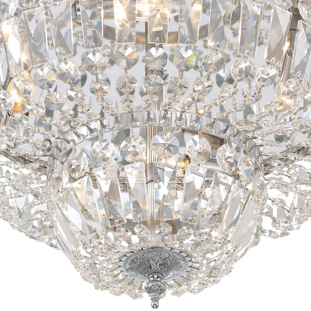 Crystorama 718-CH-CL-MWP Polished Chrome Crystorama 4 Light Clear Hand Cut Polished Chrome Ceiling Mount Image 3