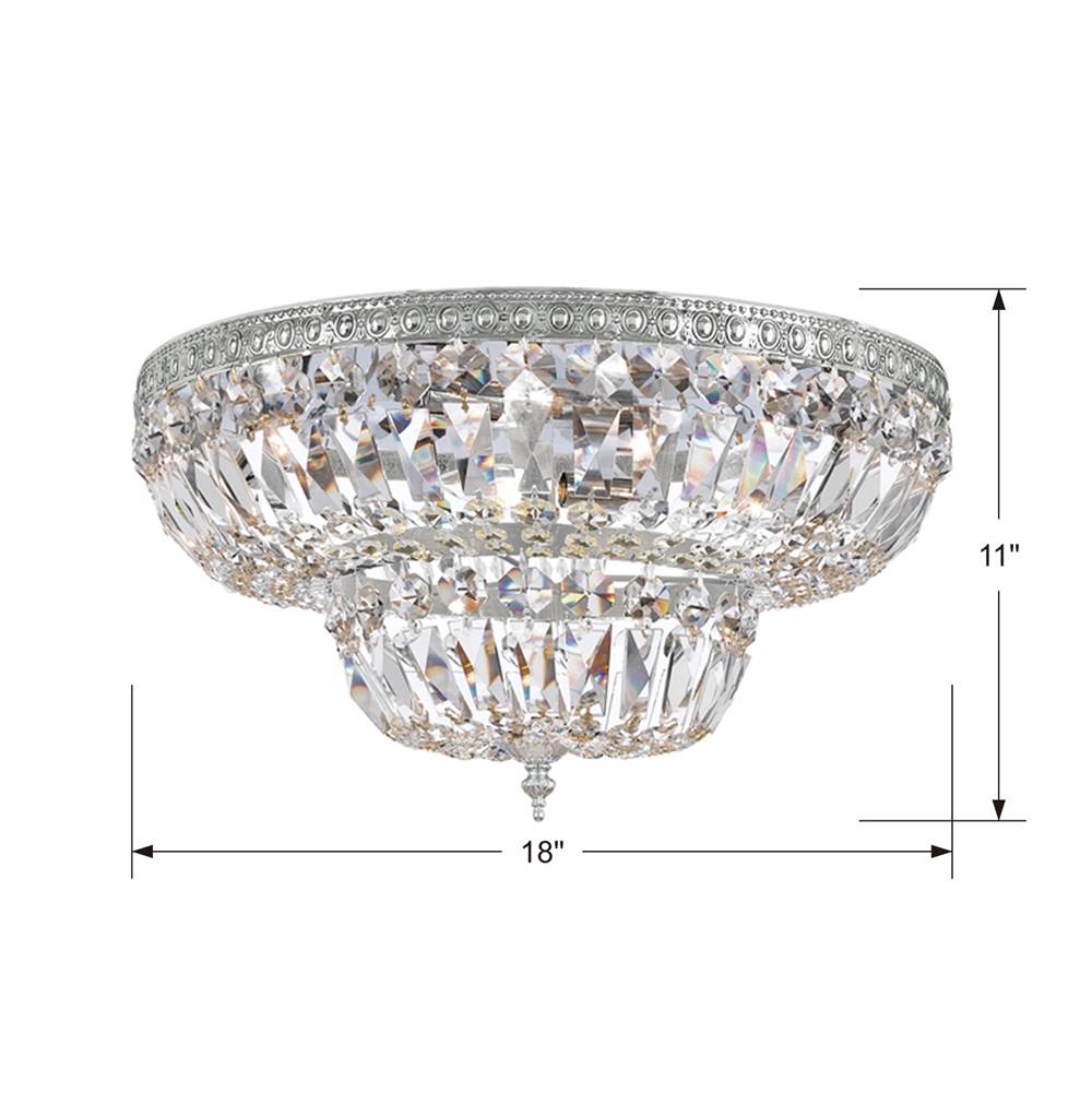 Crystorama 718-CH-CL-MWP Polished Chrome Crystorama 4 Light Clear Hand Cut Polished Chrome Ceiling Mount Image 2