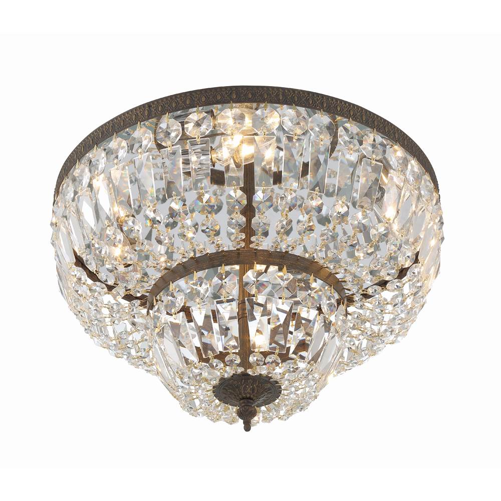 Crystorama 718-EB-CL-MWP English Bronze Crystorama 4 Light Clear Hand Cut English Bronze Ceiling Mount Image 5