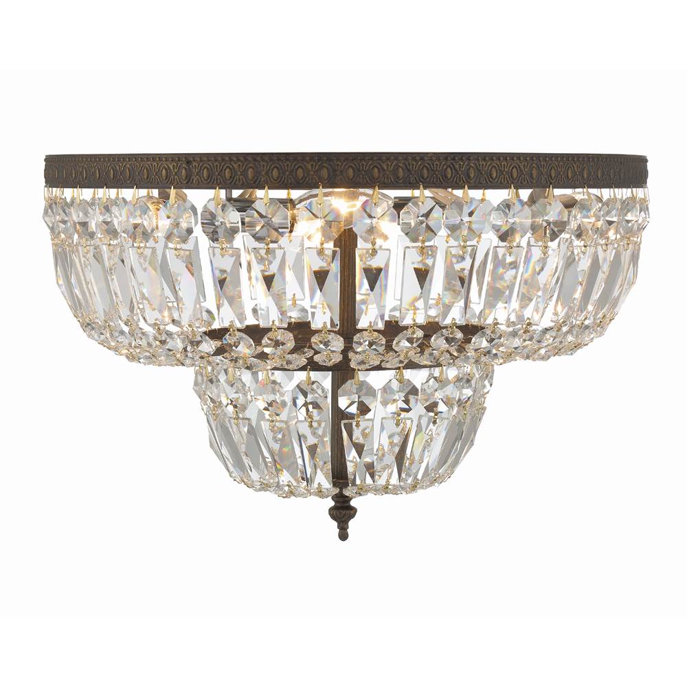 Crystorama 718-EB-CL-MWP English Bronze Crystorama 4 Light Clear Hand Cut English Bronze Ceiling Mount Image 4