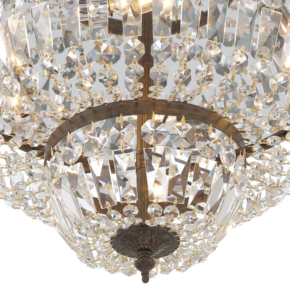 Crystorama 718-EB-CL-MWP English Bronze Crystorama 4 Light Clear Hand Cut English Bronze Ceiling Mount Image 3