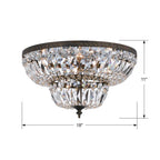 Crystorama 718-EB-CL-MWP English Bronze Crystorama 4 Light Clear Hand Cut English Bronze Ceiling Mount Image 2