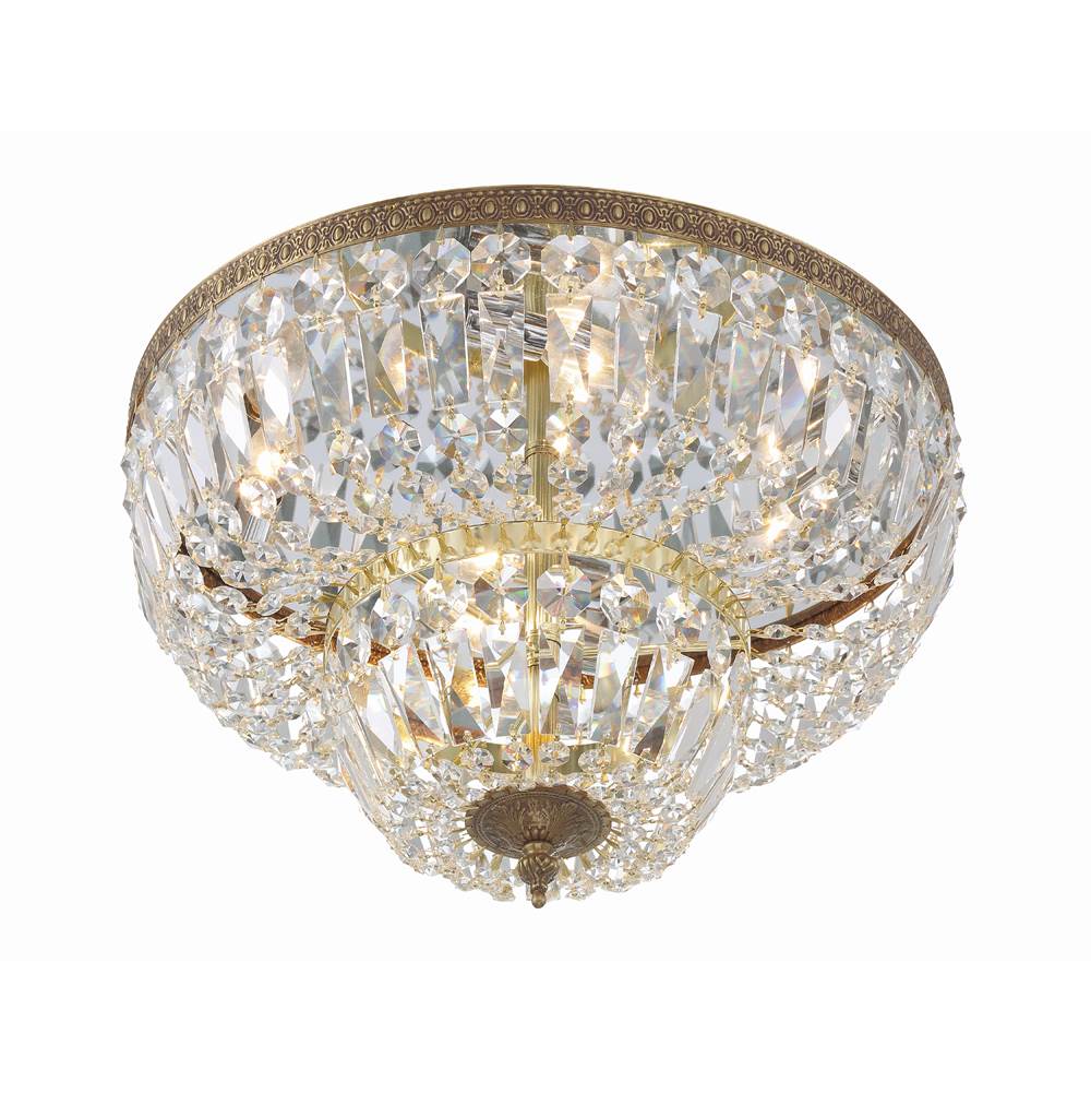 Crystorama 718-OB-CL-MWP Olde Brass Crystorama 4 Light Clear Hand Cut Olde Brass Ceiling Mount Image 6