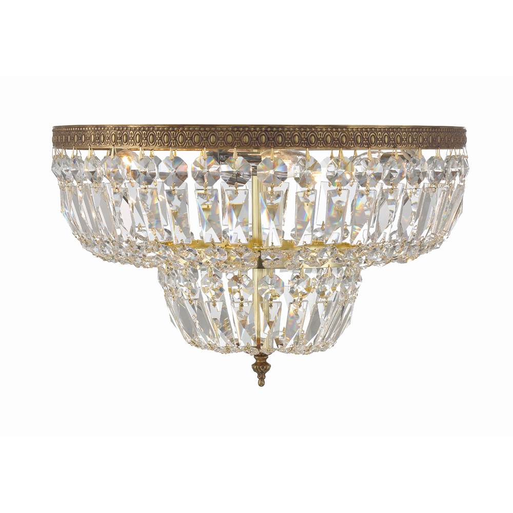 Crystorama 718-OB-CL-MWP Olde Brass Crystorama 4 Light Clear Hand Cut Olde Brass Ceiling Mount Image 5