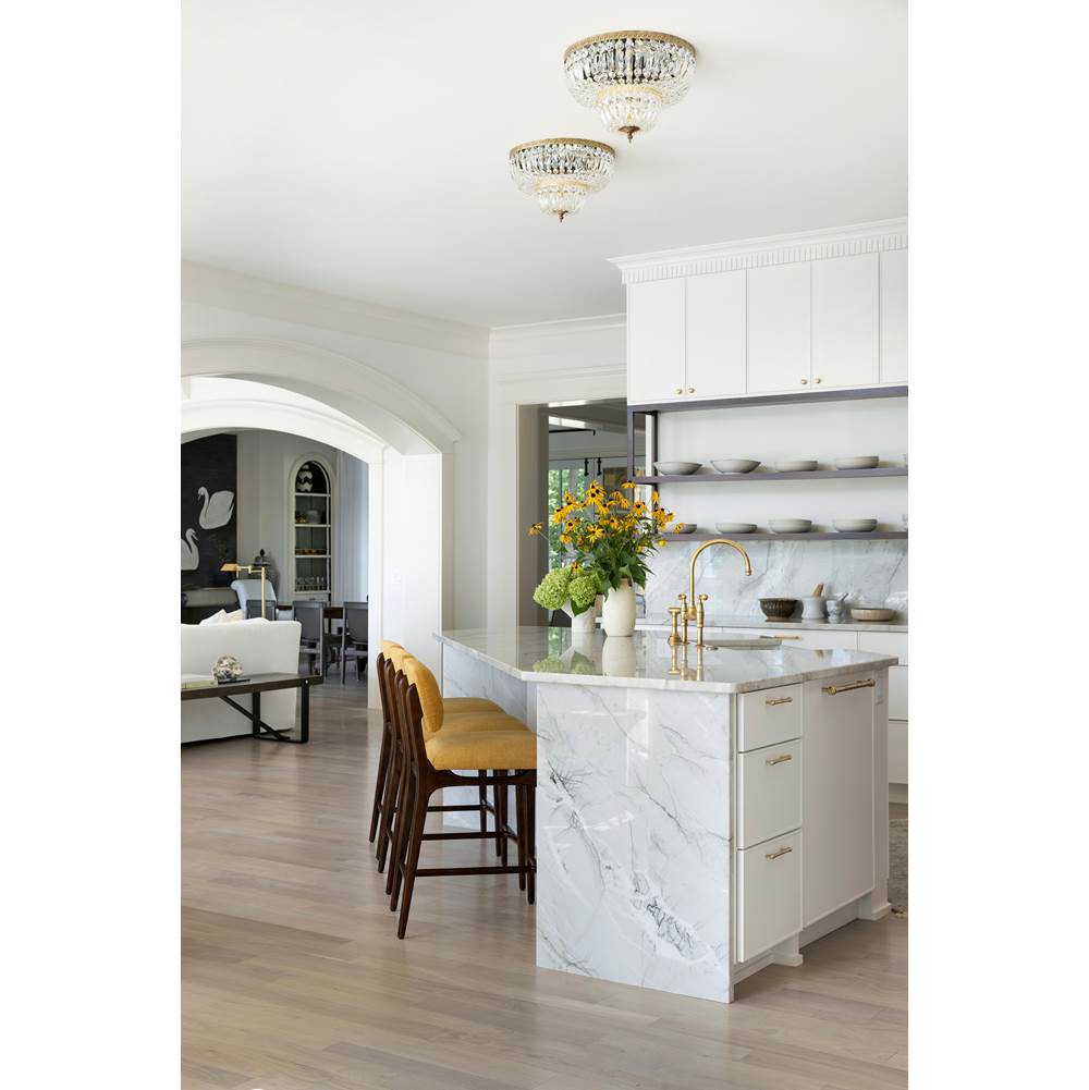 Crystorama 718-OB-CL-MWP Olde Brass Crystorama 4 Light Clear Hand Cut Olde Brass Ceiling Mount Image 3
