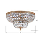 Crystorama 718-OB-CL-MWP Olde Brass Crystorama 4 Light Clear Hand Cut Olde Brass Ceiling Mount Image 2