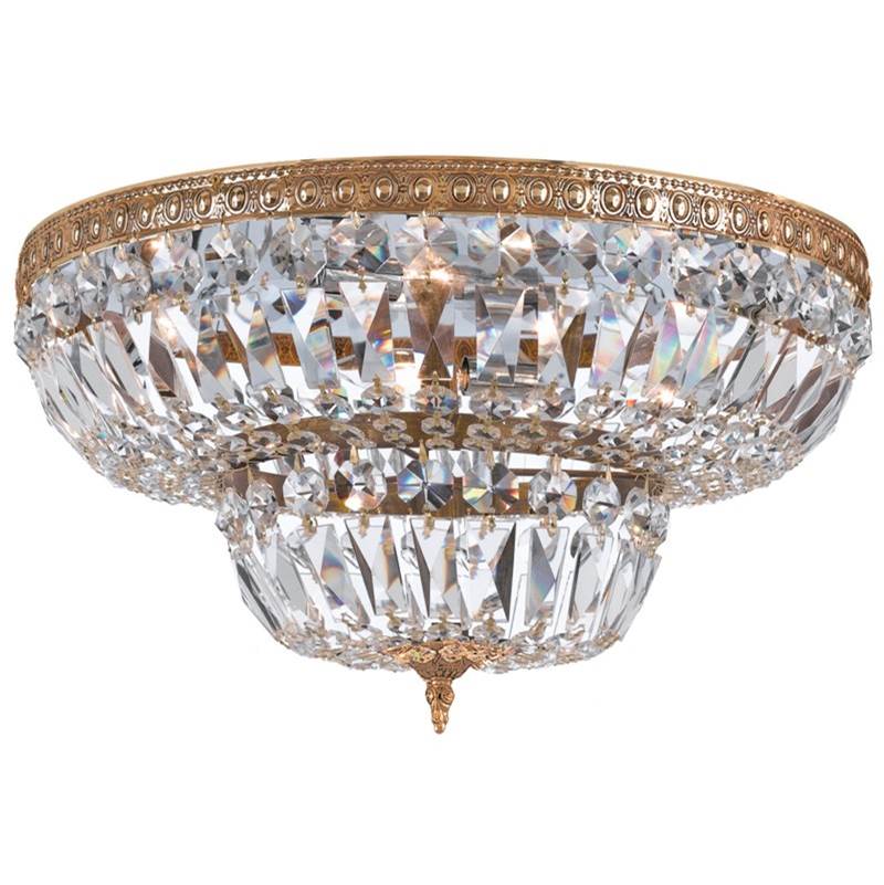 Crystorama 724-OB-CL-MWP Olde Brass Crystorama 6 Light Clear Hand Cut Olde Brass Ceiling Mount Image 1