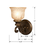 Crystorama Norwalk 1 Light Bronze Umber Sconce