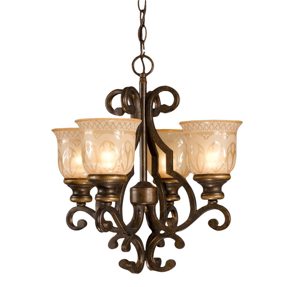 Crystorama 7404-BU Bronze Umber Norwalk 4 Light Bronze Umber Mini Chandelier Image 1