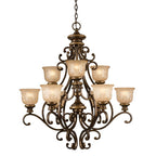 Crystorama 7409-BU Bronze Umber Norwalk 9 Light Bronze Umber Chandelier Image 1
